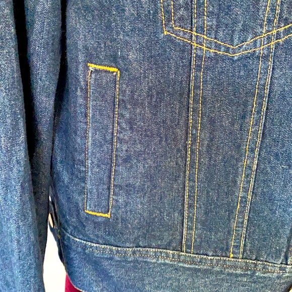 ABSTRACT DESIGNED JEANS JACKET Sz-Sm - Picture 7 of 11